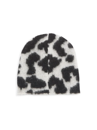 Shop Jocelyn Animal Jacquard Brushed Alpaca-blend Hat In Black White