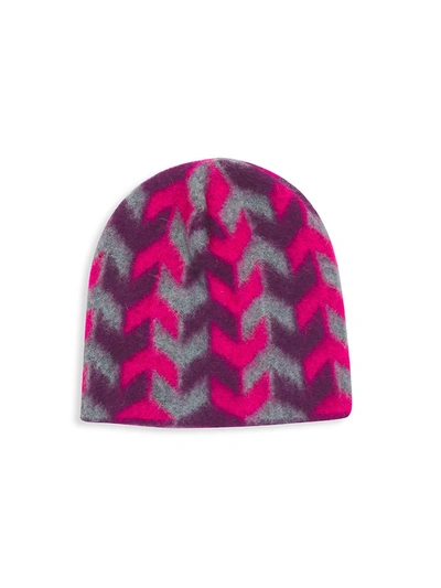 Shop Jocelyn Arrow Jacquard Brushed Alpaca-blend Hat In Red Multi