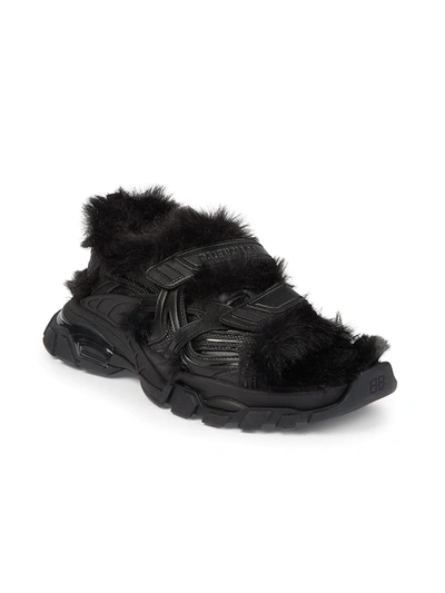 Shop Balenciaga Leather-free Track Sandals In Noir