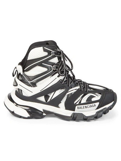 Shop Balenciaga Men's Track Hike Sneakers In White Black