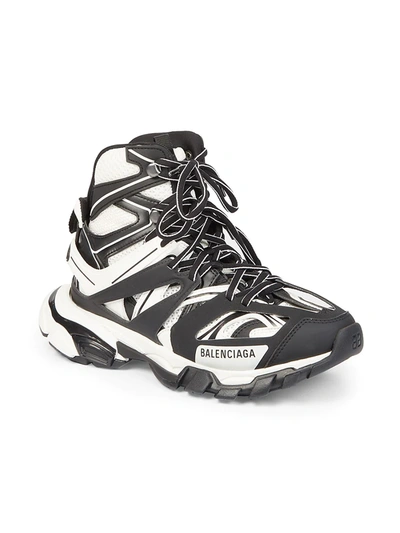 Shop Balenciaga Men's Track Hike Sneakers In White Black