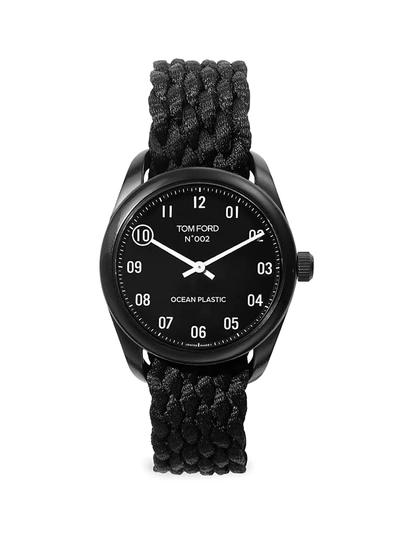 Shop Tom Ford Men's N002 Ocean Plastic Watch In Black