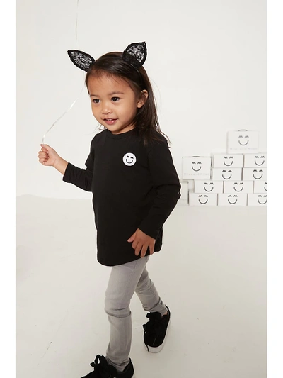 Shop Miles And Milan Baby's & Little Girl's Long Sleeve Signature Patch T-shirt In Black
