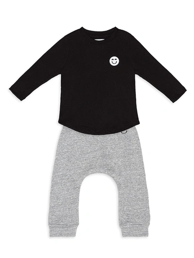 Shop Miles And Milan Baby's & Little Girl's Long Sleeve Signature Patch T-shirt In Black