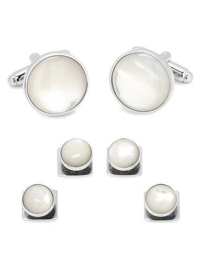 Shop Cufflinks, Inc Men's Ox And Bull Trading Co. 6-piece Mother-of-pearl Stud Set In White
