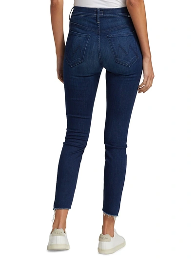 Shop Mother Stunner Zip Ankle Fray Step Jeans In Cross Your Fingers