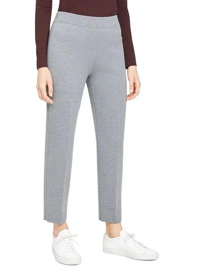 Shop Theory Women's Treeca Wool Pants In Light Heather Grey