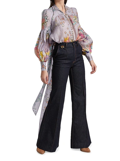 Shop Zimmermann Concert Denim Super Flare Pants