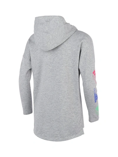 Shop Adidas Originals Little Girl's & Girl's Graphic Hooded Long Sleeve T-shirt In Grey Heather