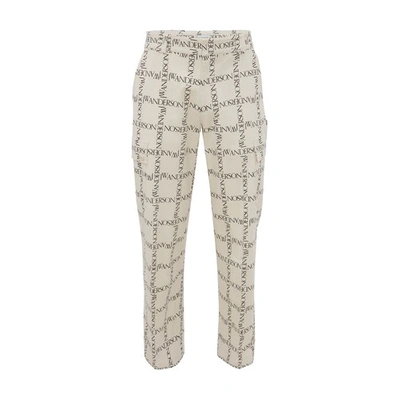 Shop Jw Anderson Straight Leg Trousers In Ivory