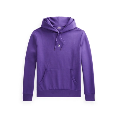 Shop Ralph Lauren Double-knit Hoodie In Purple Rage