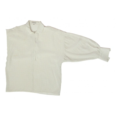 Pre-owned Versace Silk Blouse In White