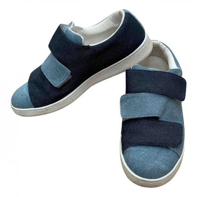 Pre-owned Acne Studios Cloth Trainers In Blue