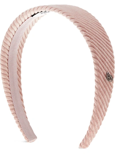 Shop Maison Michel Miwa Velvet Headband In Pink