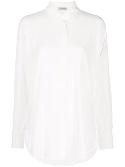 Shop Blanca Vita Concealed-front Shirt In White
