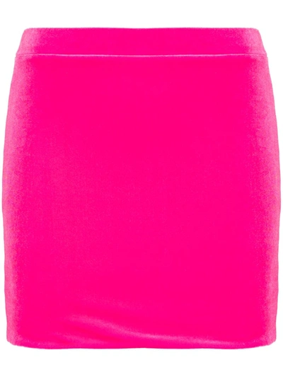 Shop Vetements Velvet High-waisted Mini Skirt In Pink