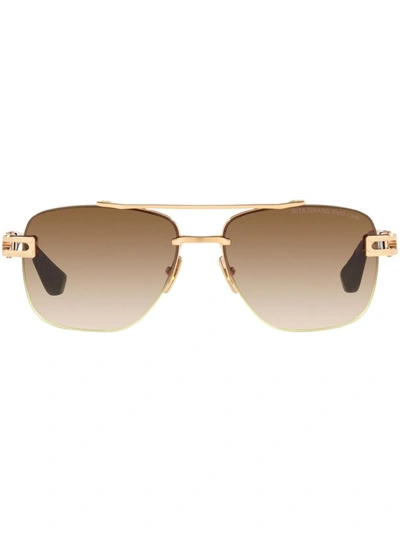 Shop Dita Eyewear Grand-evo One Sunglasses In Braun