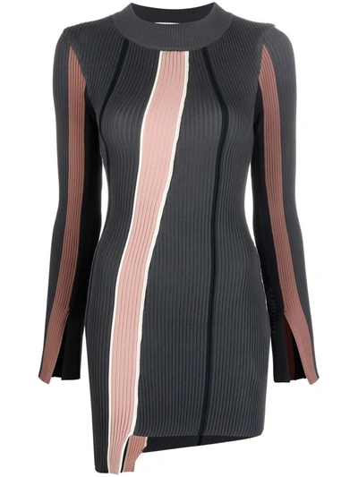 Ambush Vertical-stripe Knitted Top In Grau