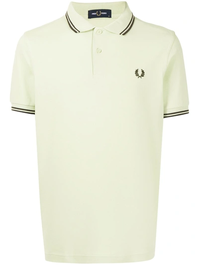 Shop Fred Perry Twin Tipped Cotton Polo Shirt In Green