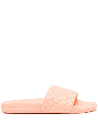 Shop Apl Athletic Propulsion Labs Lusso Quilted Slides In Rosa