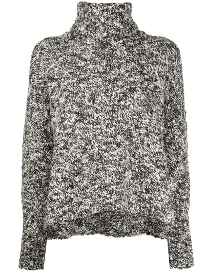 Shop Adam Lippes Bouclé Wool Turtleneck Jumper In White