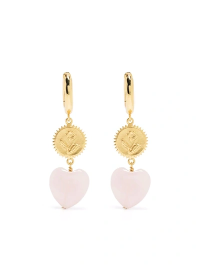 Shop Anni Lu Heart Of True Love Earrings In Gold