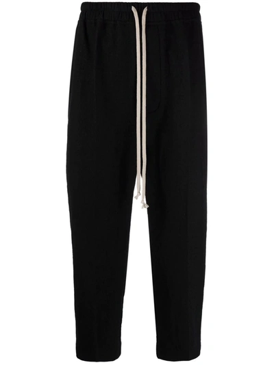 Shop Rick Owens Drawstring Cropped Trousers In Schwarz