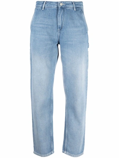 Shop Carhartt High-rise Straight-leg Trousers In Blau