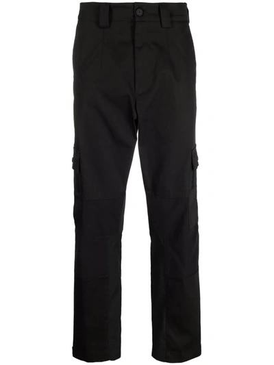 Moncler Mens Black Straight High-rise Stretch-cotton Cargo Trousers 30 In Schwarz