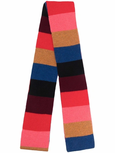 Shop Molly Goddard Colour-block Striped Knit Scarf In Rosa
