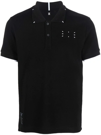 Shop Mcq By Alexander Mcqueen Embroidered Polo Shirt In Schwarz