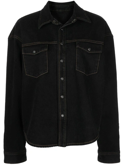 Shop Wardrobe.nyc Long-sleeve Denim Jacket In Black
