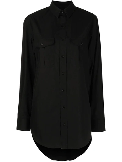 Shop Wardrobe.nyc Longline Cotton Shirt In Black