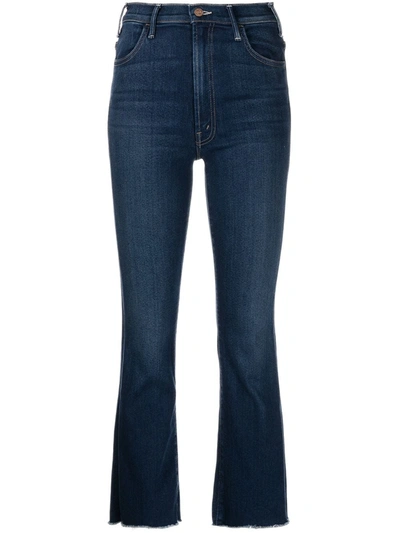 Shop Mother High-rise Flared Jeans In Blue