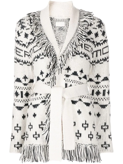 Mother Fringed Alpaca-blend Knit Cardigan In White