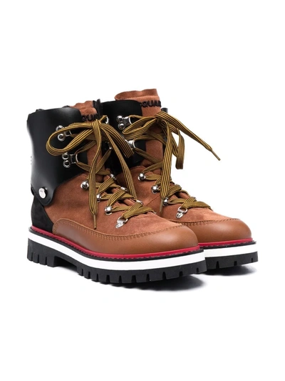 Shop Dsquared2 Ankle-length Hiking Boots In Brown
