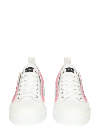 Shop Dolce & Gabbana Portofino Canvas Sneakers In White