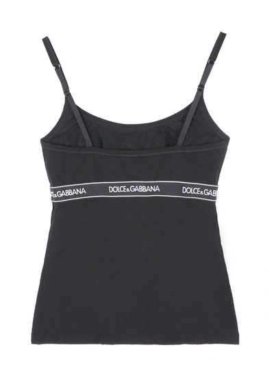 Shop Dolce & Gabbana Top With Logo Band In Black