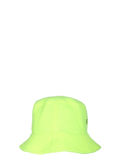 Shop Msgm Ribbed Bucket Hat In Yellow