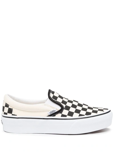 Vans Og Classic Lx Checkerboard Canvas Slip-on Sneakers In Black