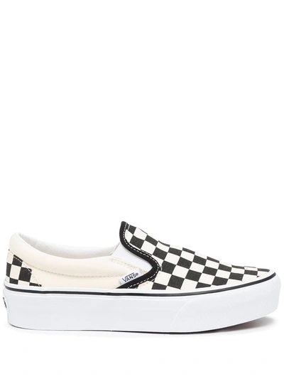 Shop Vans Checkerboard Slip-on Sneakers In White