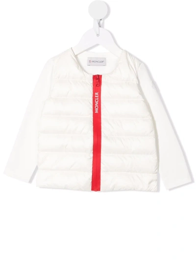 Shop Moncler Padded Zip-up Top In Neutrals