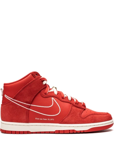 Shop Nike Dunk Hi Se "first Use" Sneakers In Red