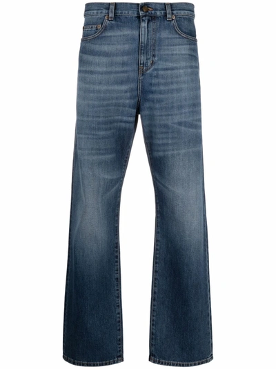 Shop Saint Laurent Straight-leg Jeans In Blau
