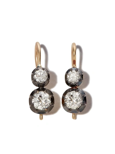 Shop Jacquie Aiche 14kt Yellow Gold Sophia Diamond Drop Earrings In 金色