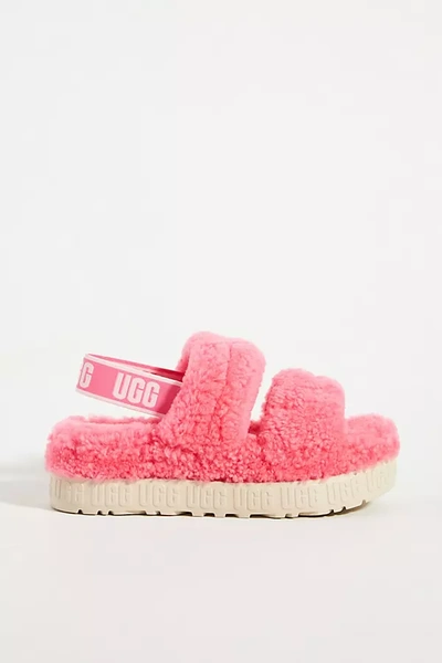 Shop Ugg Fluffita Slingback Slippers In Pink