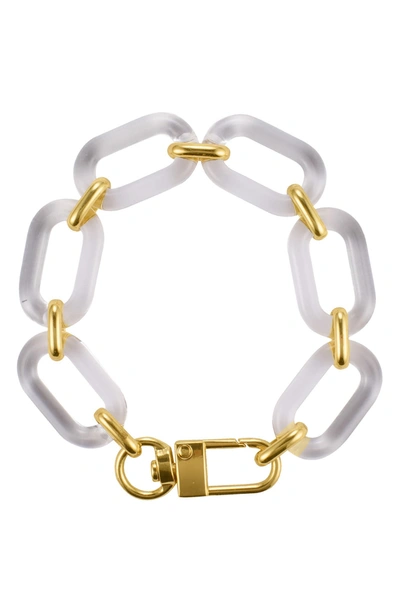 Shop Adornia Lucite Statement Chain Bracelet In Yellow