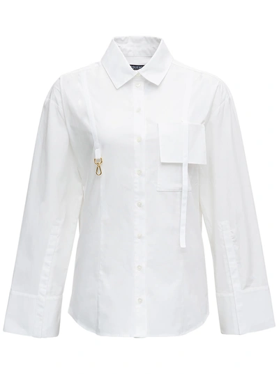 Shop Jacquemus Le Chemise Edolo Shirt In Viscose Blend In White