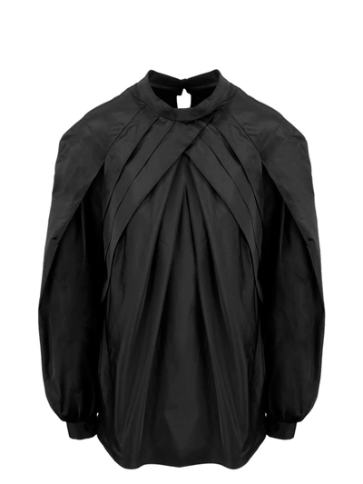 Shop Alberta Ferretti Pleats Blouse In Black