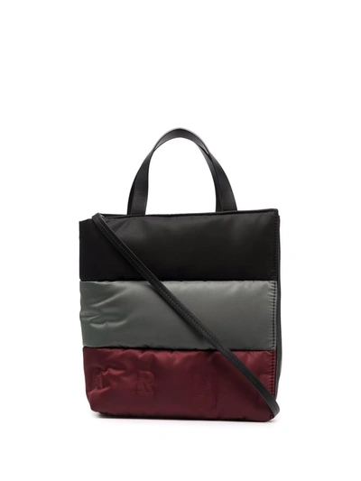 Shop Marni Colour-block Puffer Tote Bag In Schwarz
